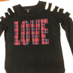Forever 21 Black "LOVE"  Knit Sweater Size S New